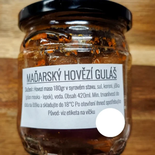 Maďarský hovězí guláš sklo 420g